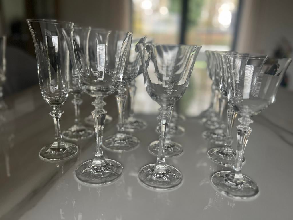 Flamenco Durand Vintage kristallen glazen - 15 stuks, Enlèvement