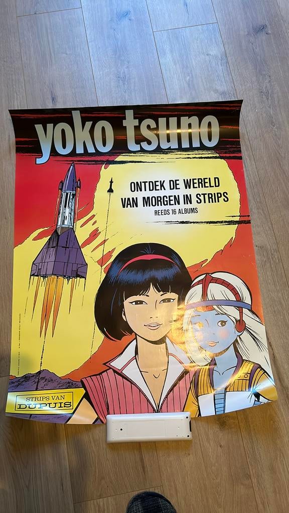 Yoko tsuno affiche 1987 ontdek de wereld van morgen, Verzamelen, Ophalen of Verzenden, Zo goed als nieuw