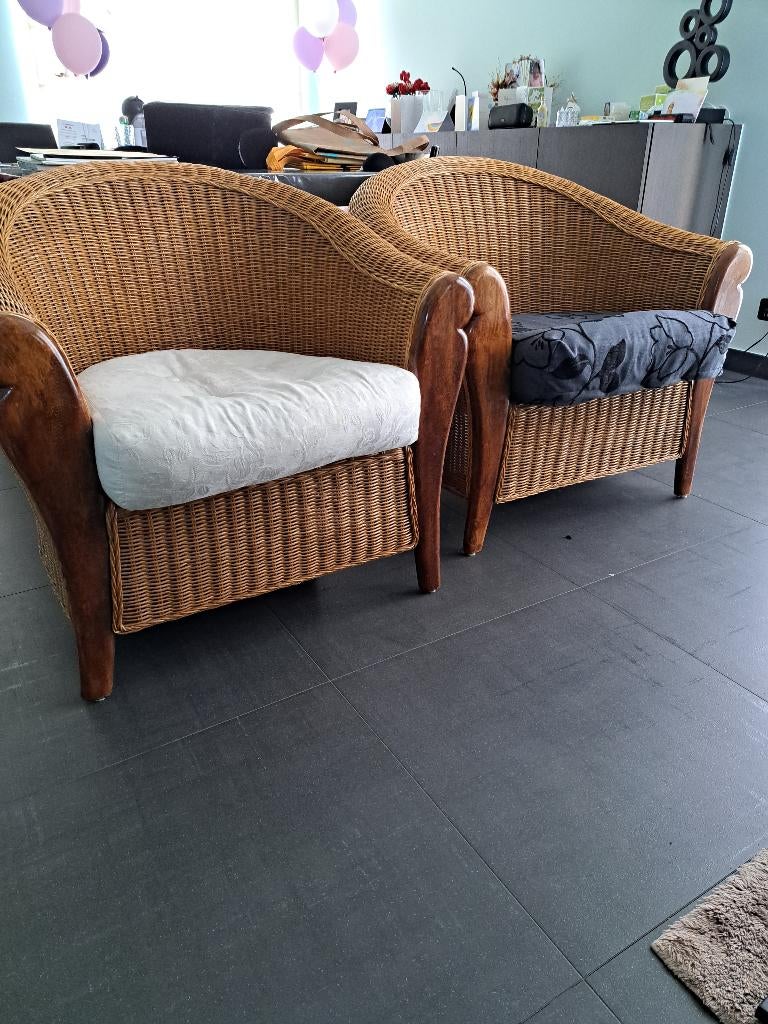 2 rotan zetels, Moins de 75 cm, Osier ou Rotin, Moins de 150 cm, Enlèvement