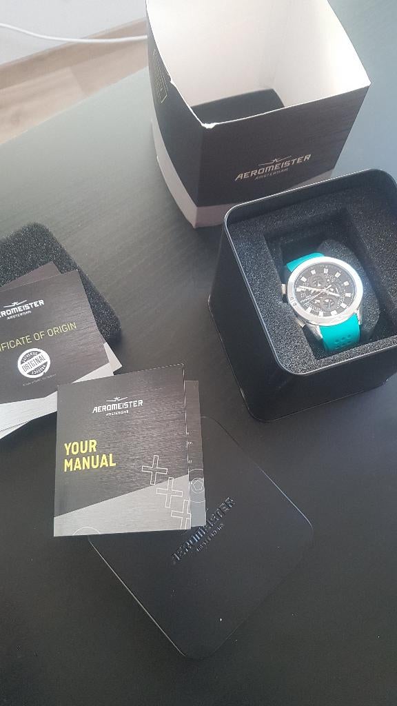 Luxe Herenhorloge Aeromeister Mundo AM6104 Chrono (NIEUW), Staal, Polshorloge, Nieuw, Kunststof