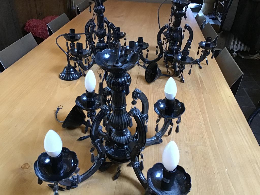 3 lusters, Huis en Inrichting, Lampen | Hanglampen, Ophalen, Zo goed als nieuw, Kunststof