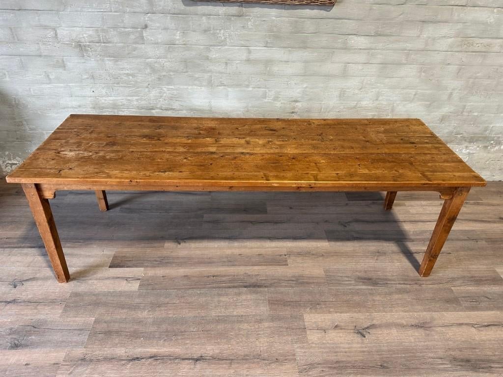 Franse boerentafel - 250 x 86 cm + 79 cm hoog, Maison & Meubles, Tables | Tables à manger, Utilisé, 50 à 100 cm, 200 cm ou plus