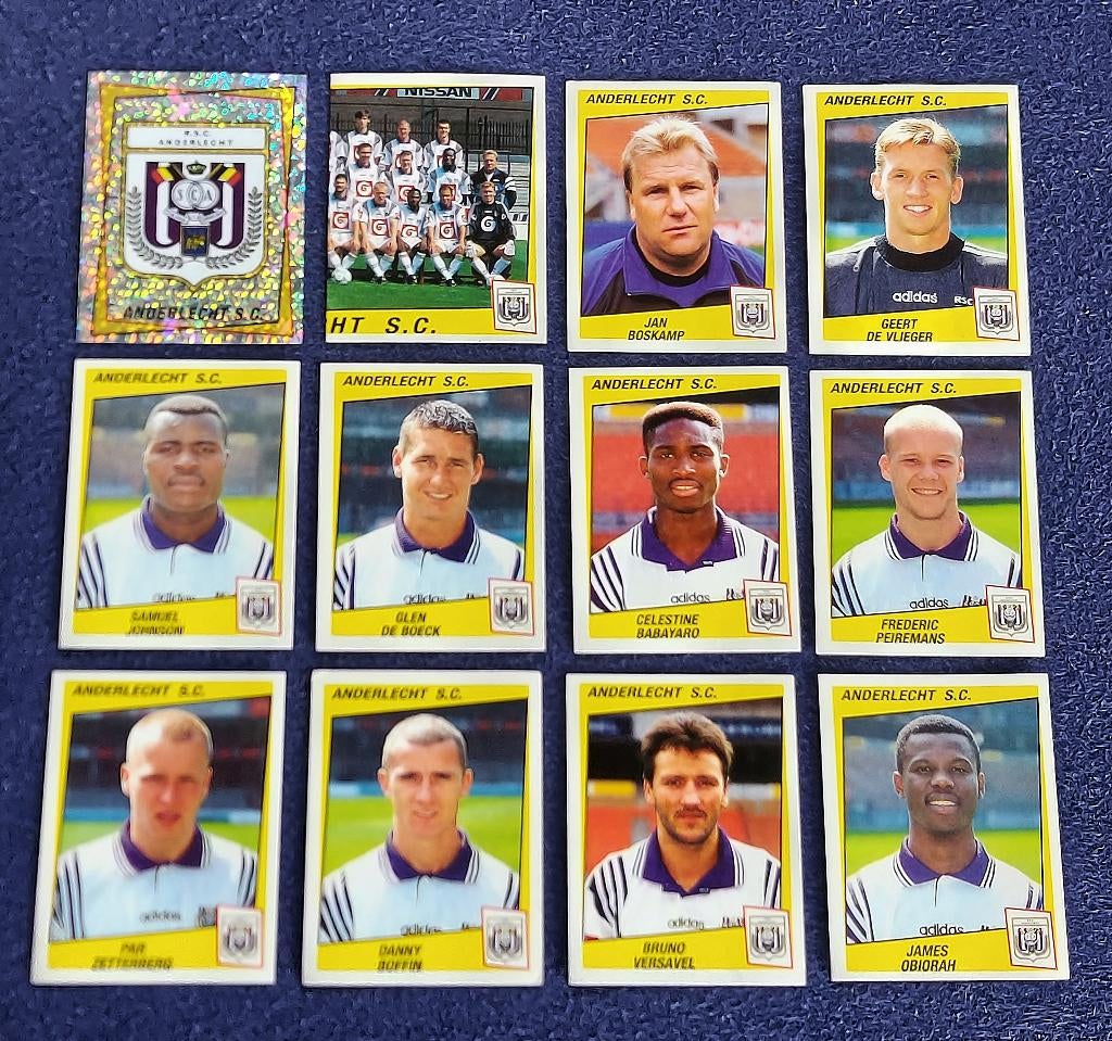 12 versch. Panini stickers voetbal ' FB 1997 - Anderlecht ', Enlèvement ou Envoi, Neuf, Plusieurs autocollants