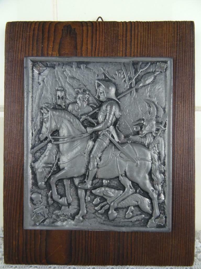 Antieke plaquette Ridder te paard en Duivel Ridder en Duivel, Antiek en Kunst, Kunst | Overige Kunst, Ophalen of Verzenden