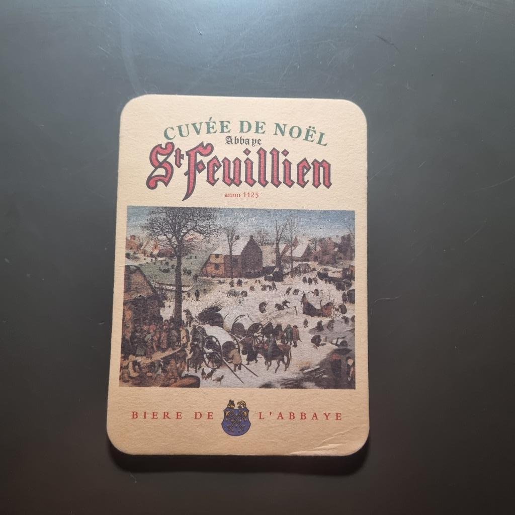 Sous Bock Cuvée de Noël St Feuillien (modèle 2), Enlèvement ou Envoi, Utilisé, Sous-bock, Autres marques