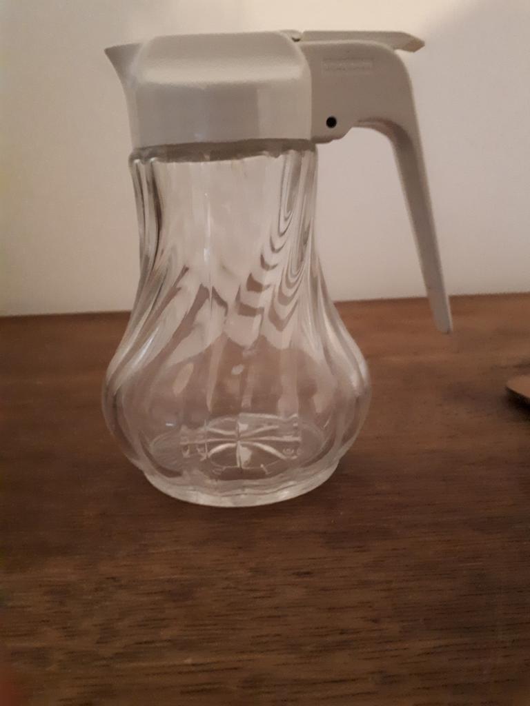 Sucrier vintage en verre Stoha avec plastique blanc, Antiquités & Art, Enlèvement ou Envoi