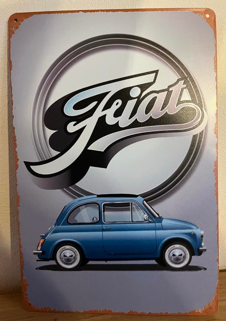 Plaque metallique Fiat 500, Ophalen of Verzenden, Nieuw