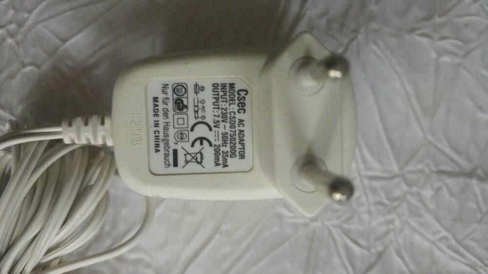 Chargeur lader adapter 7.5v 0.2a port 3.5mm, Ophalen of Verzenden, Zo goed als nieuw
