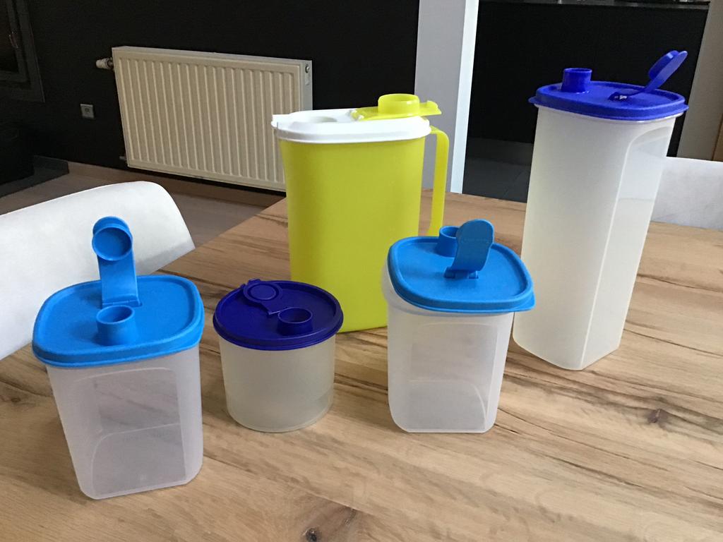 Lot de 5 Tupperware pour rangement des armoires, Huis en Inrichting, Keuken | Tupperware, Zo goed als nieuw, Blauw, Ophalen