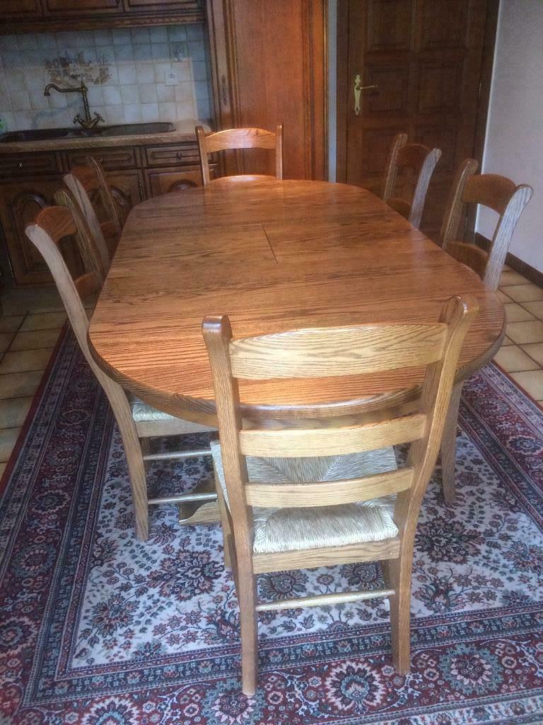 Massief eiken tafel, Huis en Inrichting, Ophalen, Eikenhout, 50 tot 100 cm, Zo goed als nieuw