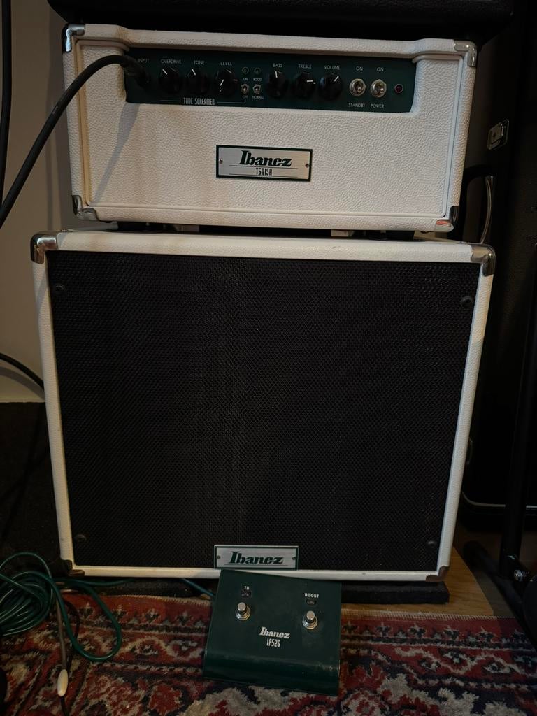 Ibanez Tube Amp TSA15H Head + Cabinet + footswitch, Enlèvement, Comme neuf