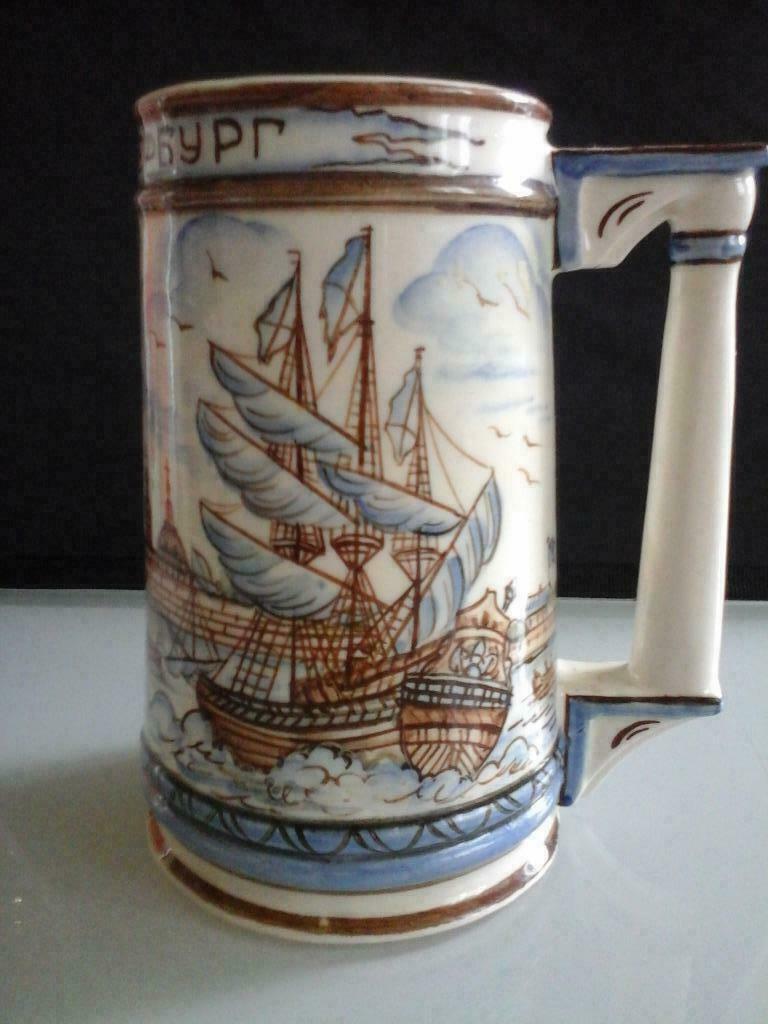 Russische "St Petersburg" porseleinen kroes jaren 90, Antiek en Kunst, Antiek | Porselein, Ophalen of Verzenden