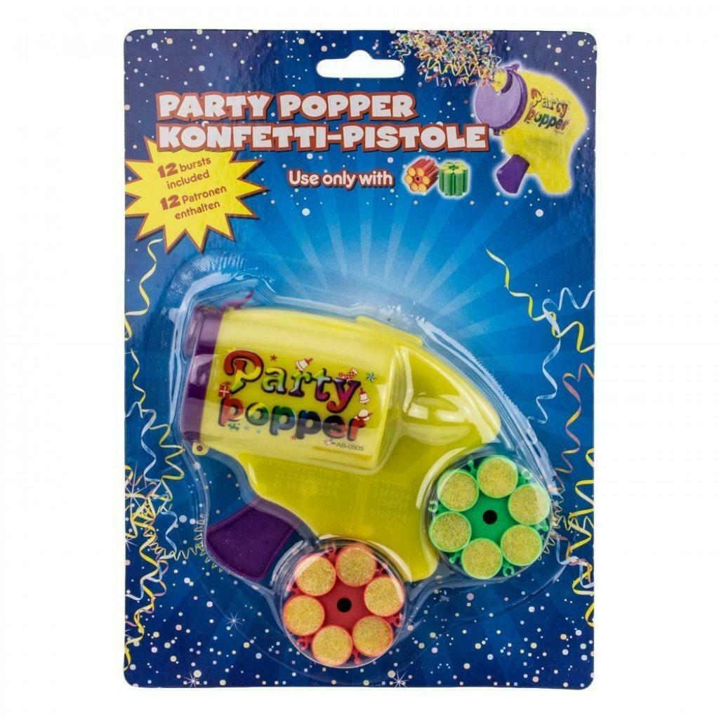 Party-Popper Confetti pistool met 2x 6 Patronen, Ophalen, Nieuw, Feestartikel