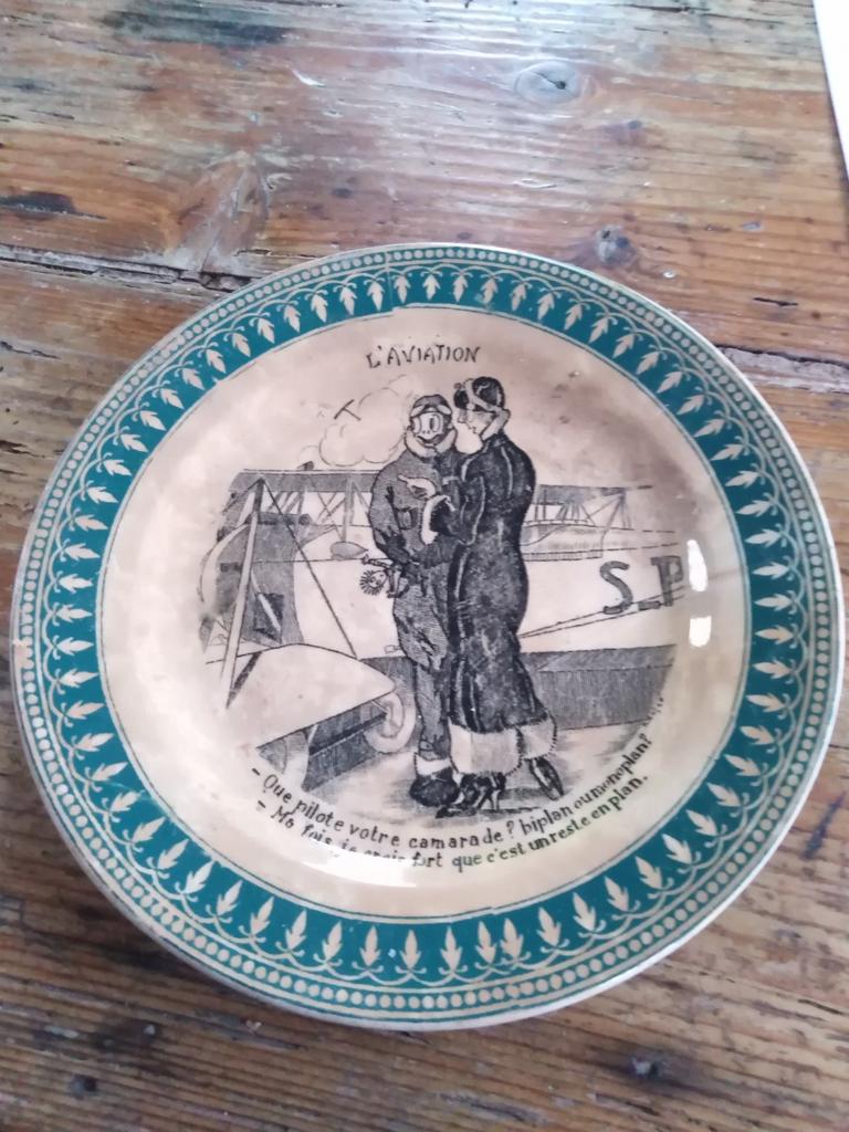 Assiette ancienne st Armand, l'aviation, Antiquités & Art, Envoi