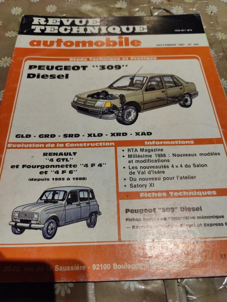 RTA PEUGEOT 309 Diesel / Renault 4, Ophalen of Verzenden