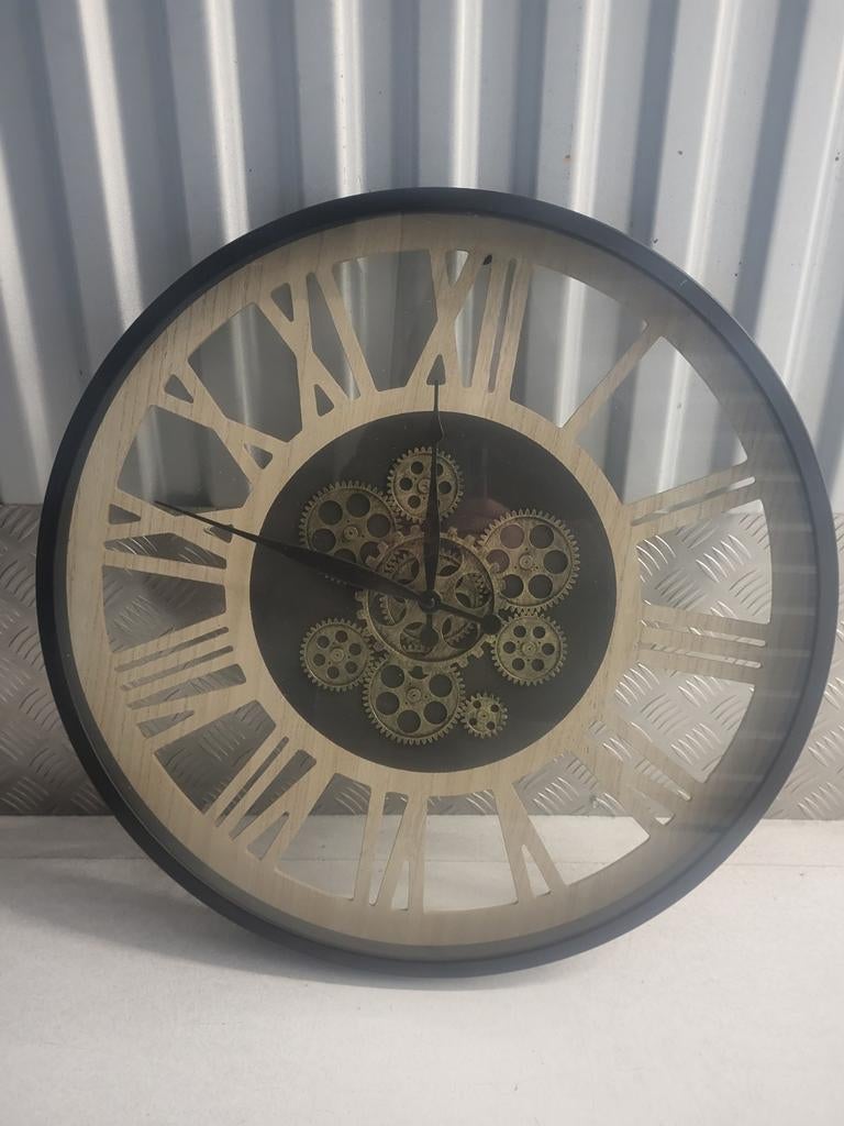 Transparante wandklok met zichtbare tandwielen – 50 cm, Ophalen, Wandklok