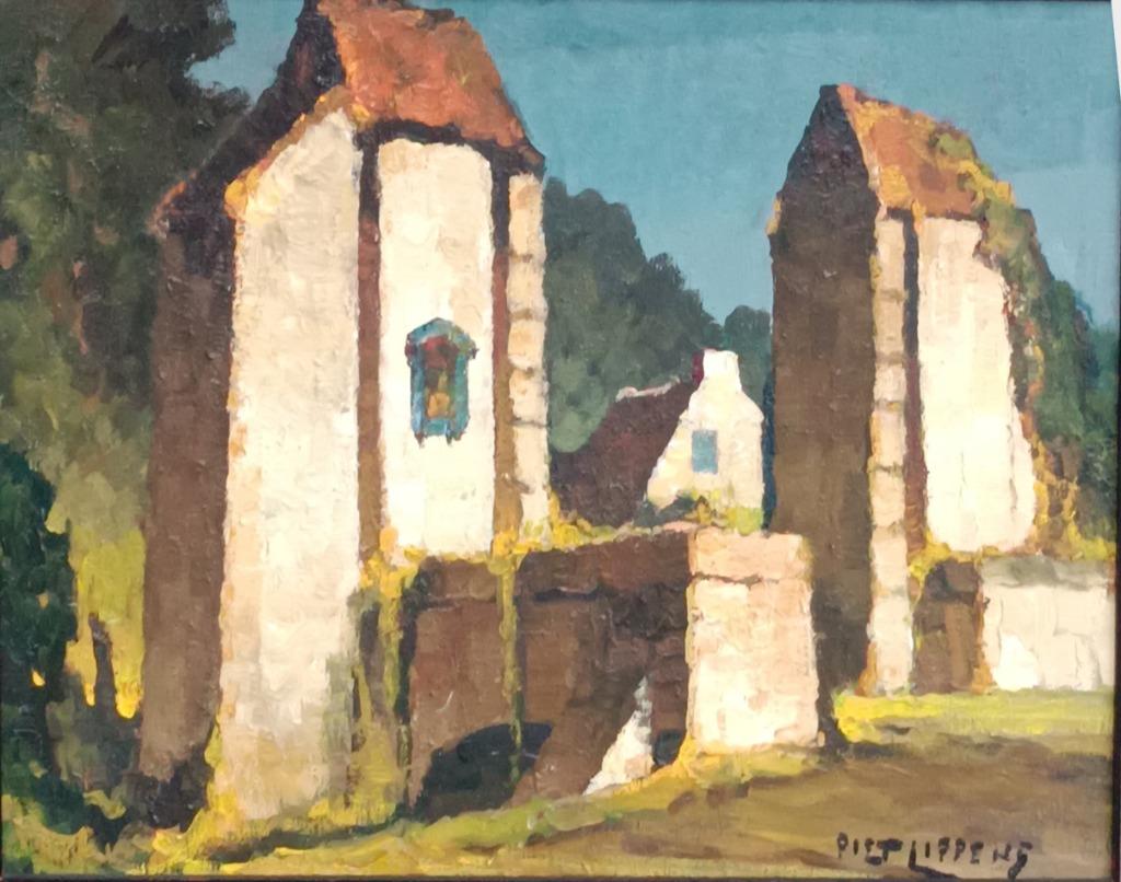 Piet Lippens (1890-1981): Poort (O/D, 74 x 64 cm), Antiek en Kunst, Ophalen of Verzenden
