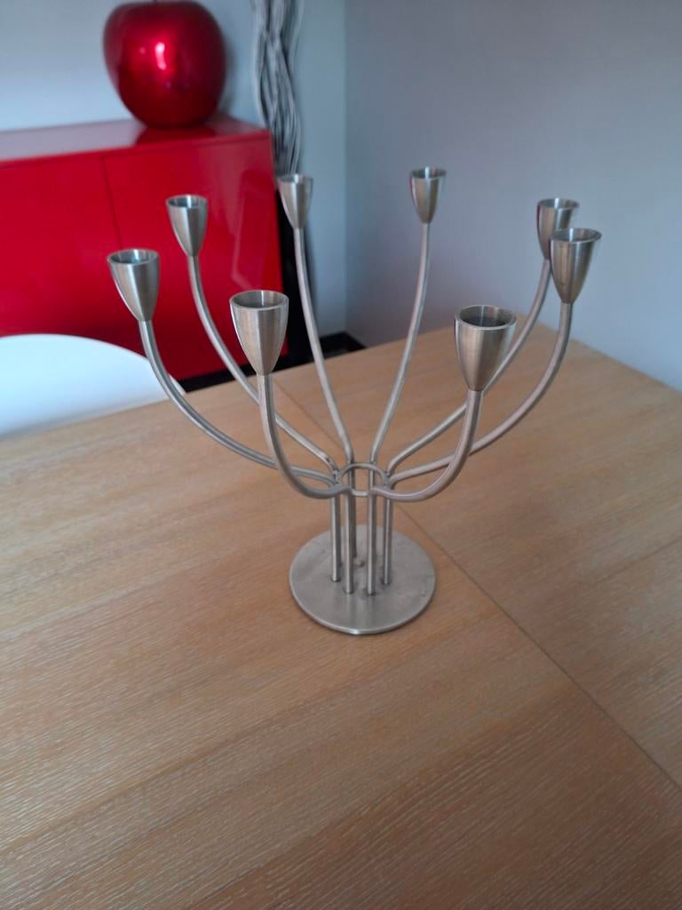 Vintage 8-armige kandelaar ikea ontwerp K.Hagberg jaren 90, Ophalen