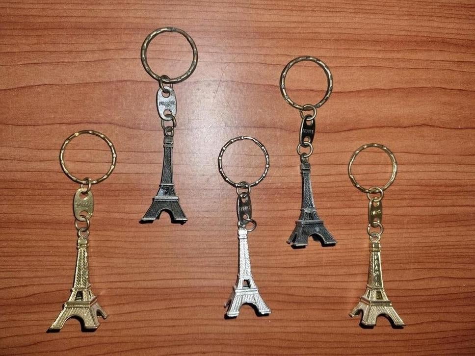 5 NIEUWE sleutelhangers „Eiffeltoren”, Nieuw