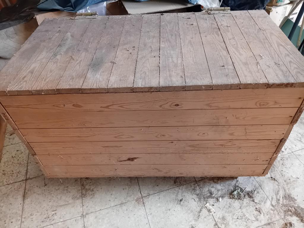 Grand bac de rangement en bois sur roulettes !, Enlèvement, Utilisé