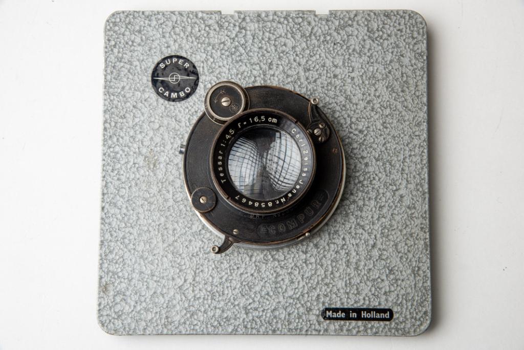 Vintage Tessar 16,5cm F4,5 CZJ lens met Compur voor 4x5', Ophalen of Verzenden, Gebruikt
