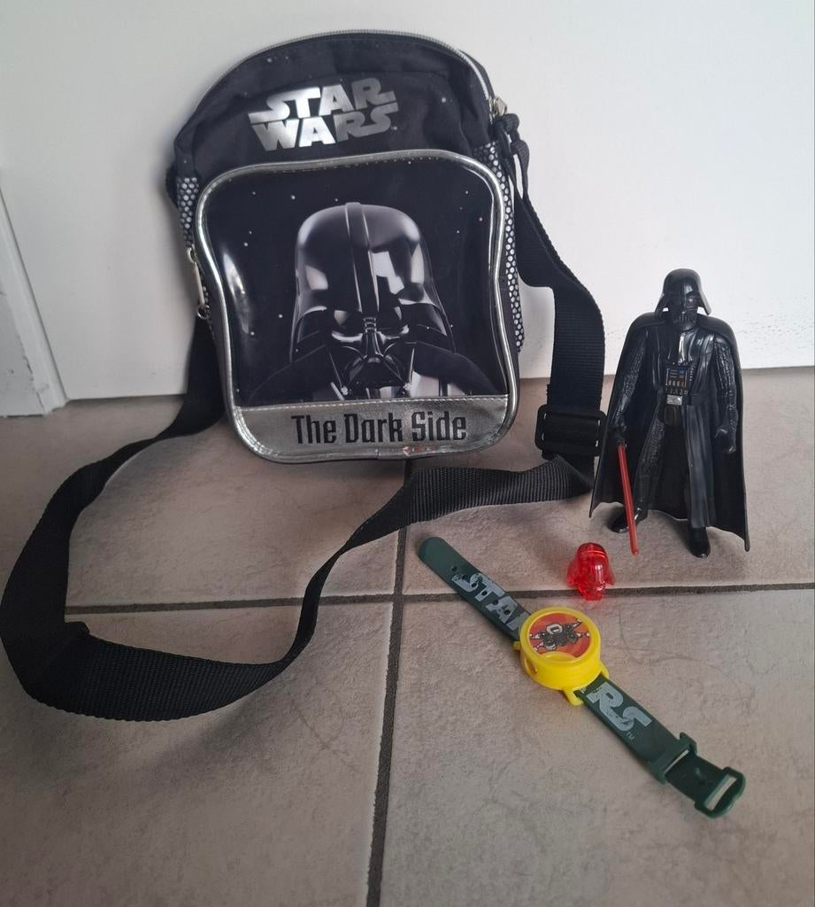 Darth Vader Star Wars figuur + tas + 'horloge' met licht, Enlèvement ou Envoi, Comme neuf, Ustensile