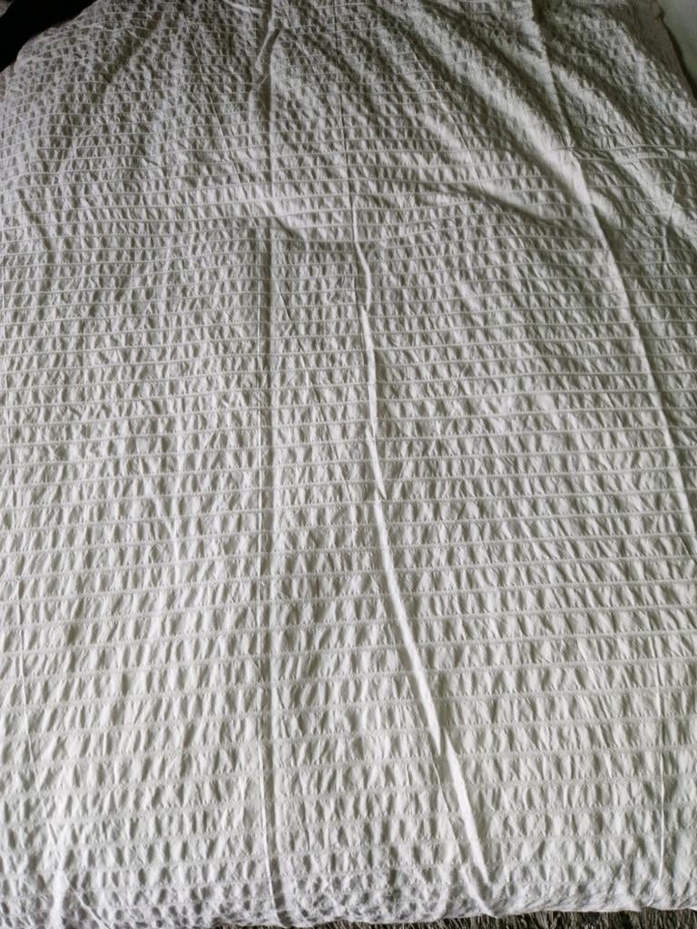 persoonsdekbed overtrek kleur wit of beige 140x 200 m, Ophalen of Verzenden, Gebruikt, Wit