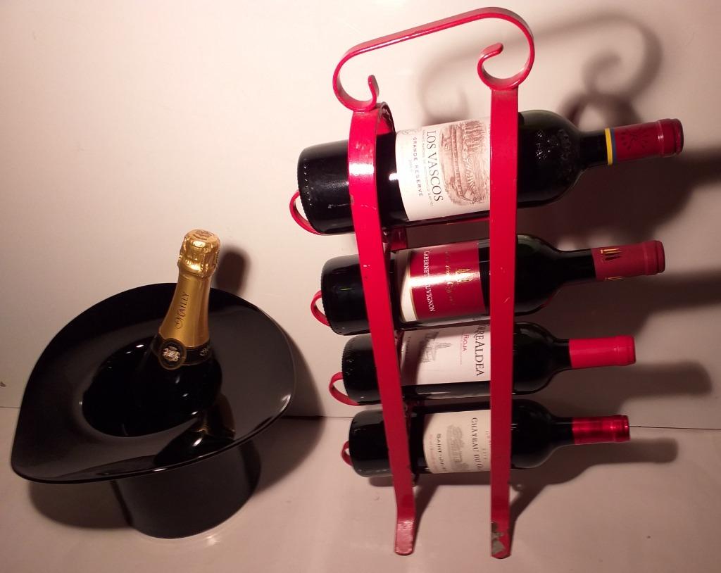 decoratief wijnrek + originele handgemaakte champagne-emmer, Ophalen of Verzenden
