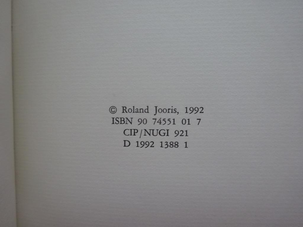 Roland Jooris, Geschilderd of Geschreven, 1992, België, Ophalen of Verzenden, Zo goed als nieuw, Roland Jooris
