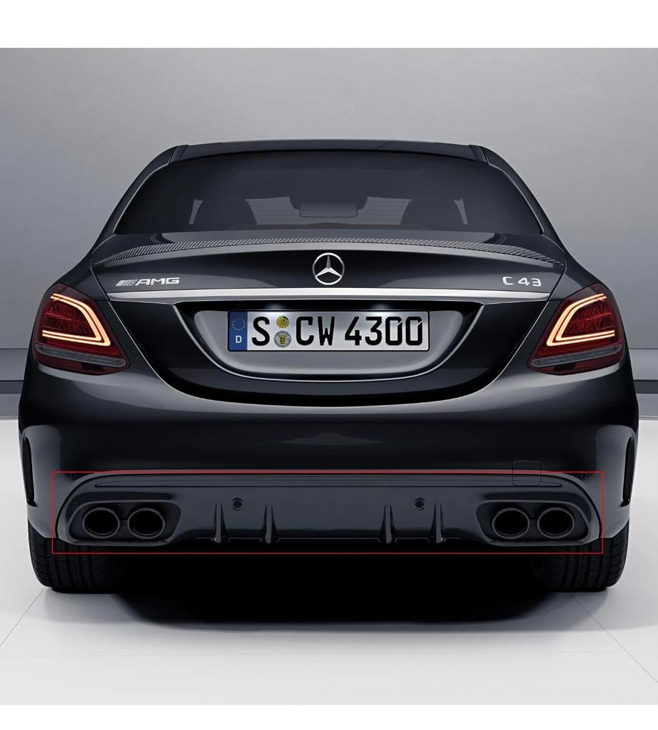 Diffuseur C43 amg mercedes full black W205, Autos : Pièces & Accessoires, Carrosserie & Tôlerie, Neuf, Arrière, Pare-chocs, Mercedes-Benz