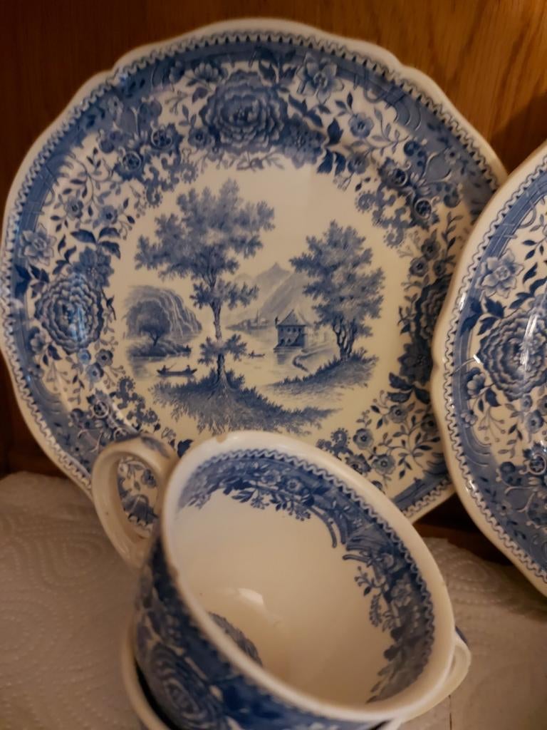 Koffie servies Burgenland Villeroy&Boch blauw Vintage, Enlèvement ou Envoi