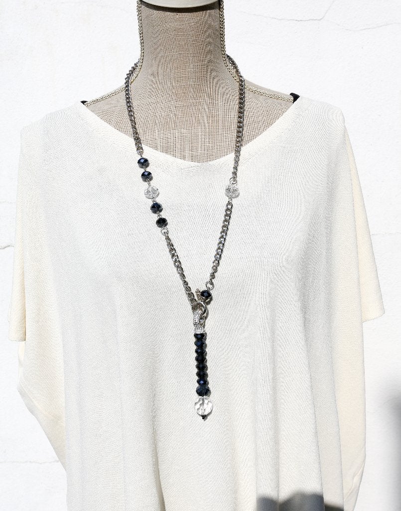 Superbe long collier neuf, Enlèvement ou Envoi, Neuf, Argent, Autres matériaux