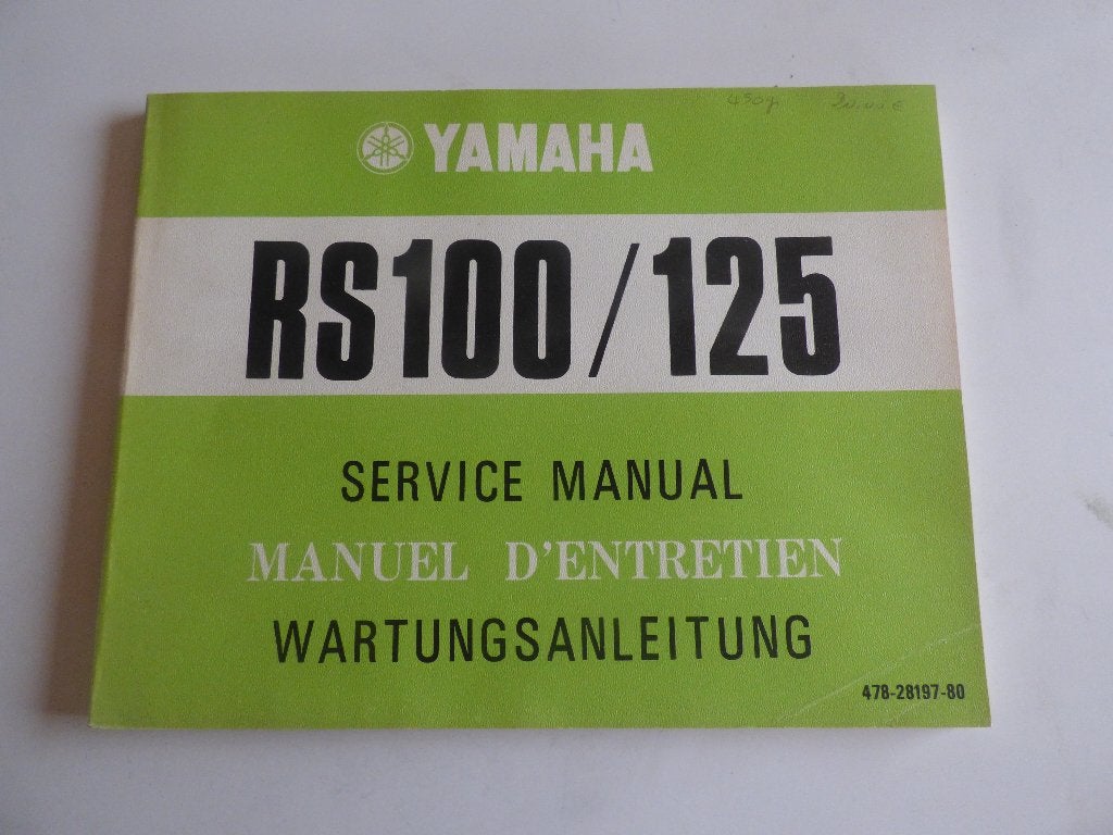 MANUEL D'ENTRETIEN YAMAHA RS100/125 (478-28197-80), Motos, Enlèvement ou Envoi, Yamaha