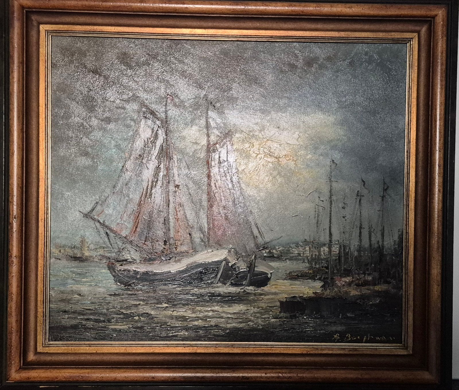 Olieverf schilderij van A.berghman, Ophalen, Olieverf