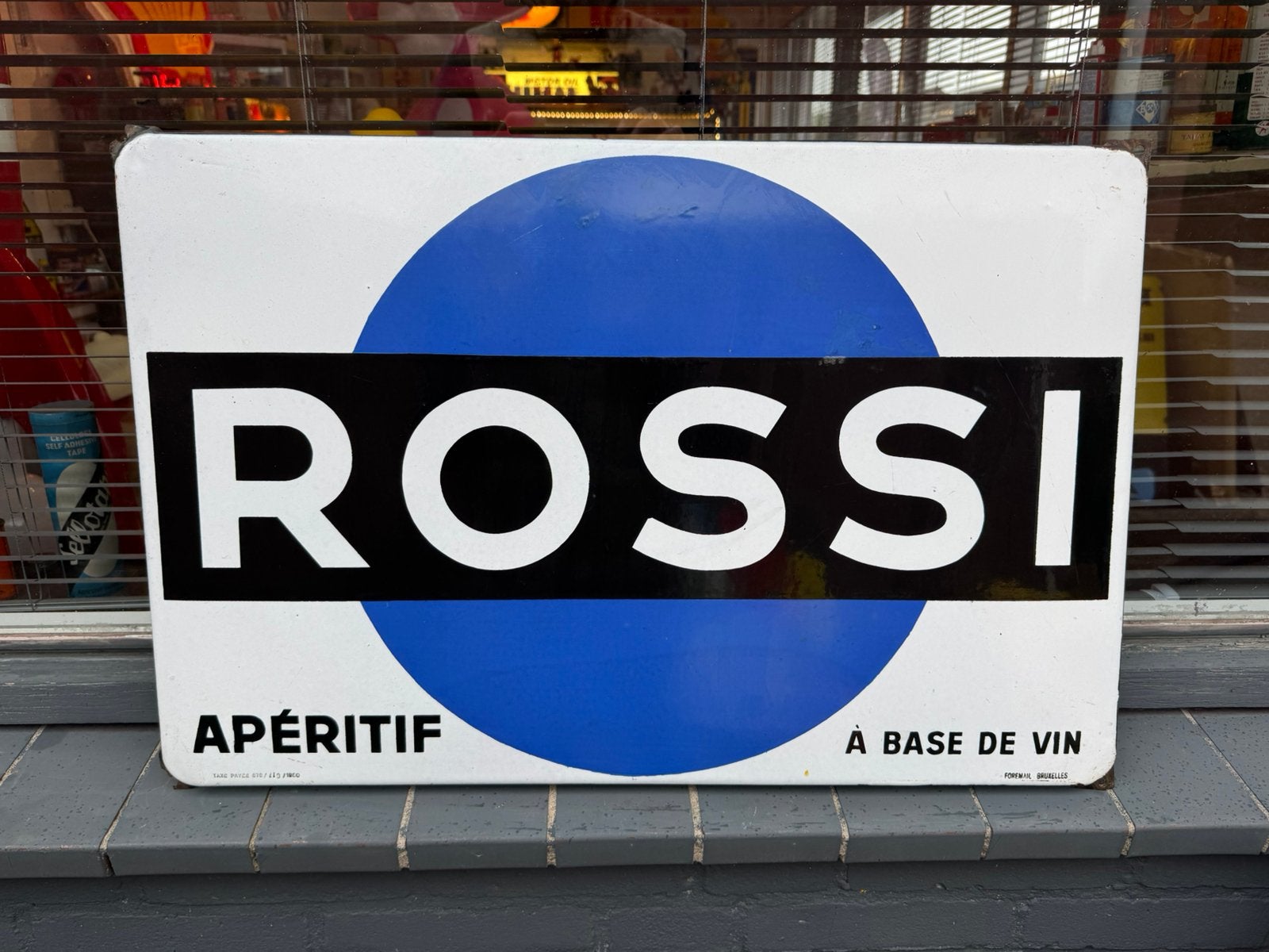 ROSSI emaille reclamebord 1950, Verzamelen, Reclamebord, Gebruikt, ., Ophalen of Verzenden