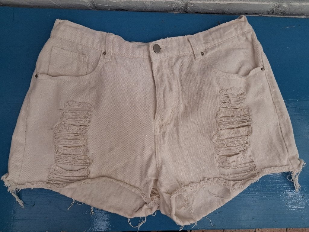 witte ripped jeansshort, Ophalen of Verzenden, Gedragen, Wit