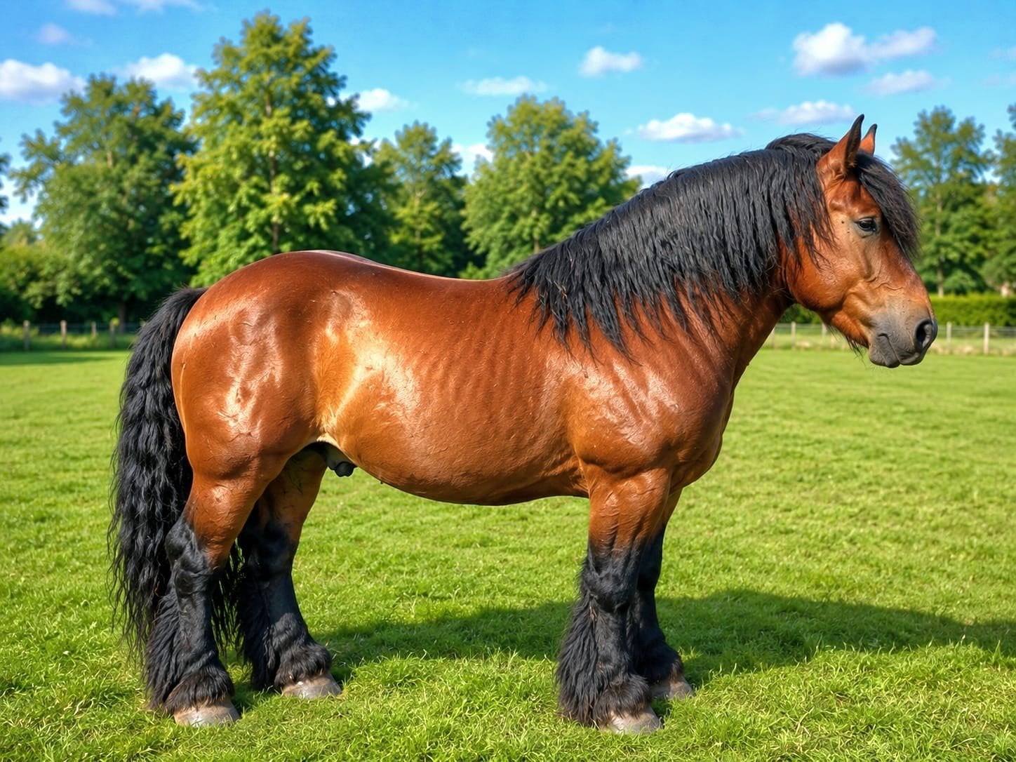 Cheval de ferme ardennais - étalon de trait., Étalon, 7 à 10 ans