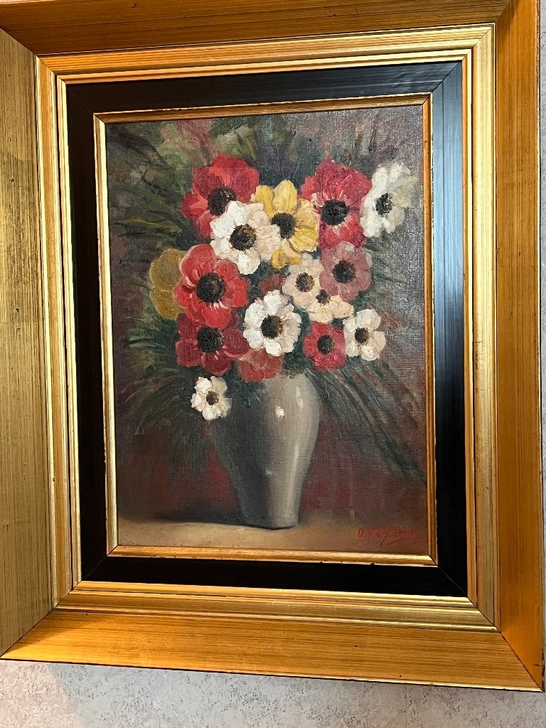 Peinture, Enlèvement, Toile, Fleurs, Impressionniste
