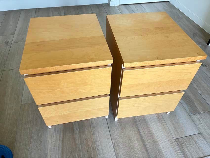 Ikea Malm 2x  nachtkastjes 2 lades, Huis en Inrichting, Ophalen, Gebruikt, 55 tot 70 cm, 45 tot 65 cm