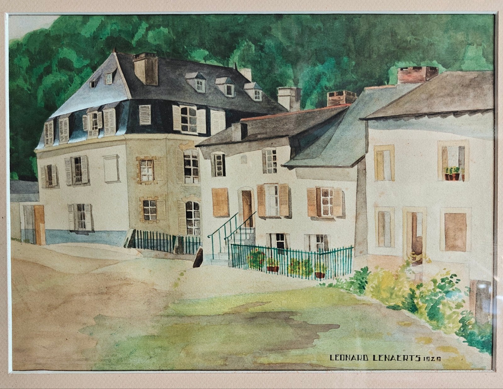 Leonard Lenaerts, aquarelle. 30 cm x 22 cm, Antiquités & Art, Enlèvement ou Envoi, Encadré, Aquarelle