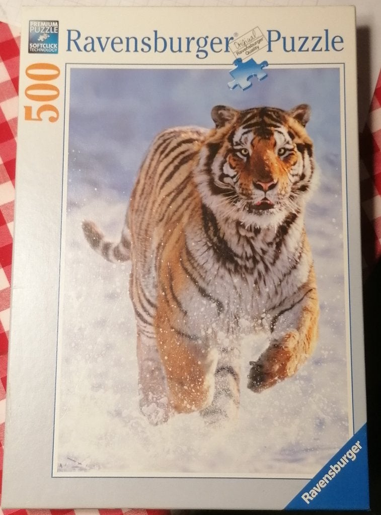 FOREST: Puzzle 500pcs TIGRE DANS LA NEIGE Ravensburger, Hobby en Vrije tijd, Denksport en Puzzels, Zo goed als nieuw, Legpuzzel