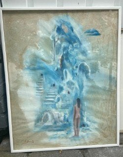 Aquarel vrouw, Antiquités & Art, Art | Dessins & Photographie, Enlèvement, Autres types, Aquarelle, Sous verre