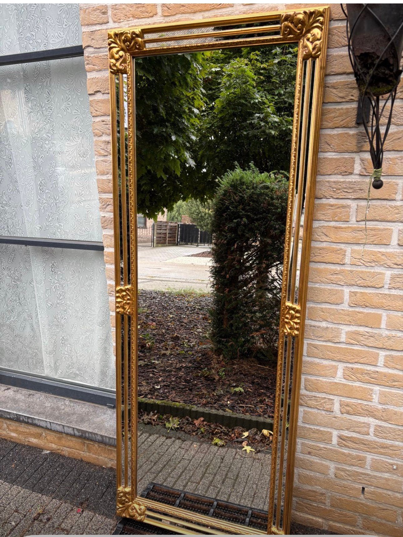Magnifique miroir Deknudt en métal doré, Enlèvement ou Envoi