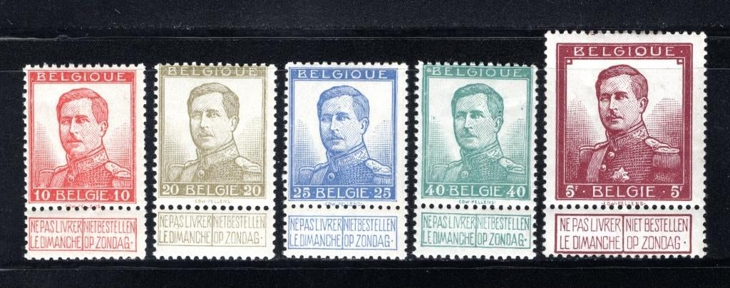 118/122 MNH 1912 - S.M. le Roi Albert 1 Grande effigie, Enlèvement ou Envoi, Non oblitéré, Neuf