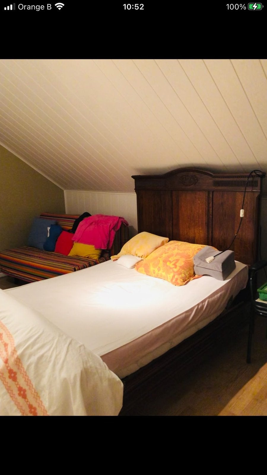 Twijfelaar bed met laddebodem, Verstelbaar, Eenpersoons, Bruin, 190 cm of minder