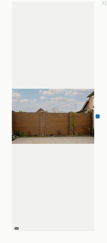 Composiet schutting Rhombus profiel – set (1.85m) – €130, Doe-het-zelf en Bouw, Ophalen of Verzenden, Nieuw
