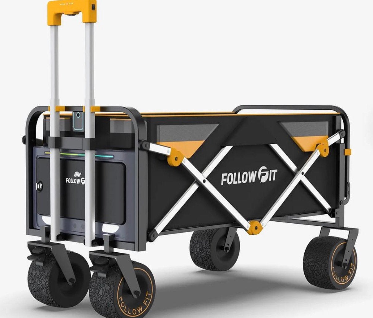 Chariot à bras électrique FollowFit AI - Auto Follow - 1200W, Caravanes & Camping, Enlèvement, Pliable, Comme neuf
