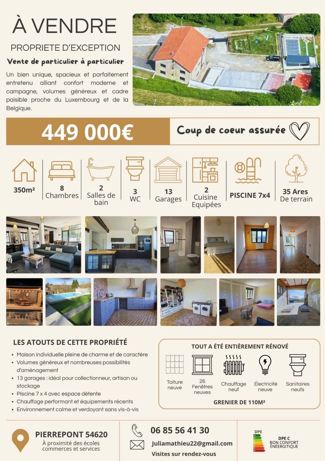 Grande villa a pierrepont 54620 france