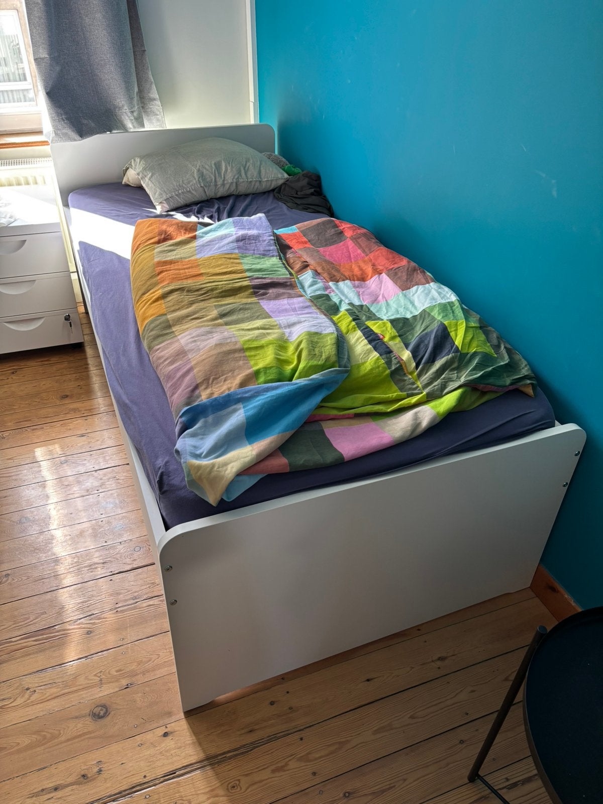 White bed (200cm x 90cm), Maison & Meubles, Chambre à coucher | Lits, 90 cm, Enlèvement, 200 cm, Une personne