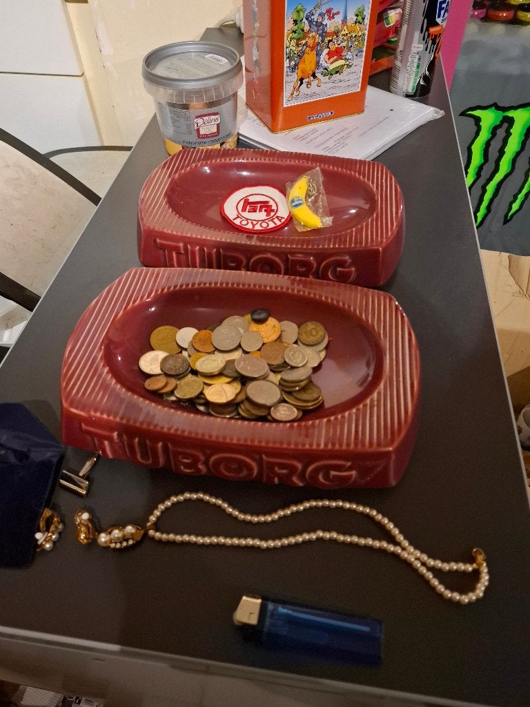 2 grote Asbak Tuborg zonder schade, Collections, Enlèvement ou Envoi, Comme neuf, Cendrier